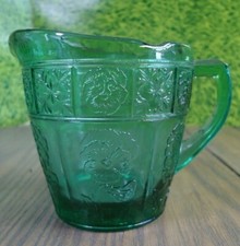 Child's vintage depression creamer Jeanette glass Ultramarine Doric  Pansy READ
