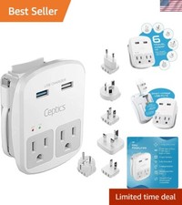 Compact Universal Travel Adapter with 2 USB Ports, QC 3.0  Global Compatibility