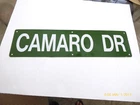Vintage Camaro Chevy Street Sign Porcelain Enameled Metal Garage Parking