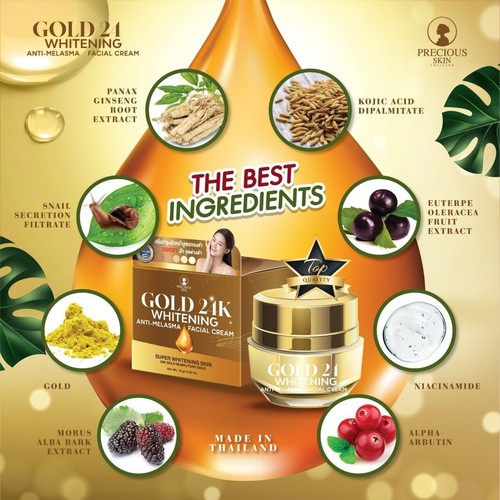Precious Skin Gold 24k crema viso sbiancante anti melasma acne lentiggini 15g - Foto 5 di 6