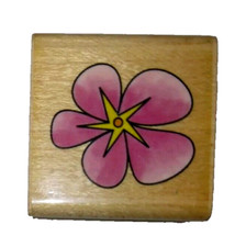 Inkadinkado Flower Blossom 98015G Wood Mounted Rubber Stamp