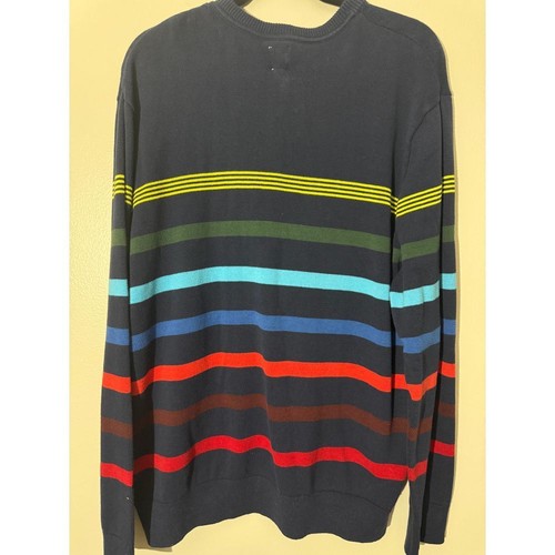 Suéter informal a rayas cuello redondo GAP para hombre multicolor arco iris XL - Imagen 4 de 4
