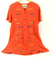 Vintage Steve Fabrikant Saks Fifth Avenue Red/Orange Knit Dress