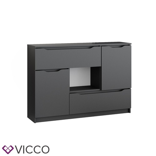 Sideboard Kommode Mehrzweckschrank Ruben Anthrazit 120 cm 4 Schubladen Vicco - Bild 2 von 8