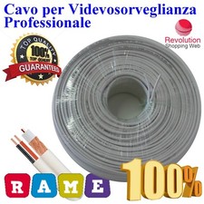 Cavo RG59 MINI ED ALIMENTAZIONE 0.50MM 100 METRI IN RAME IDEALE PER TELECAMERE 