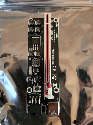 6 Pack VER009S 009S Plus PCI-E GPU Riser Express Cable 16X to 1X (6pin/SATA) - Afbeelding 2 van 6