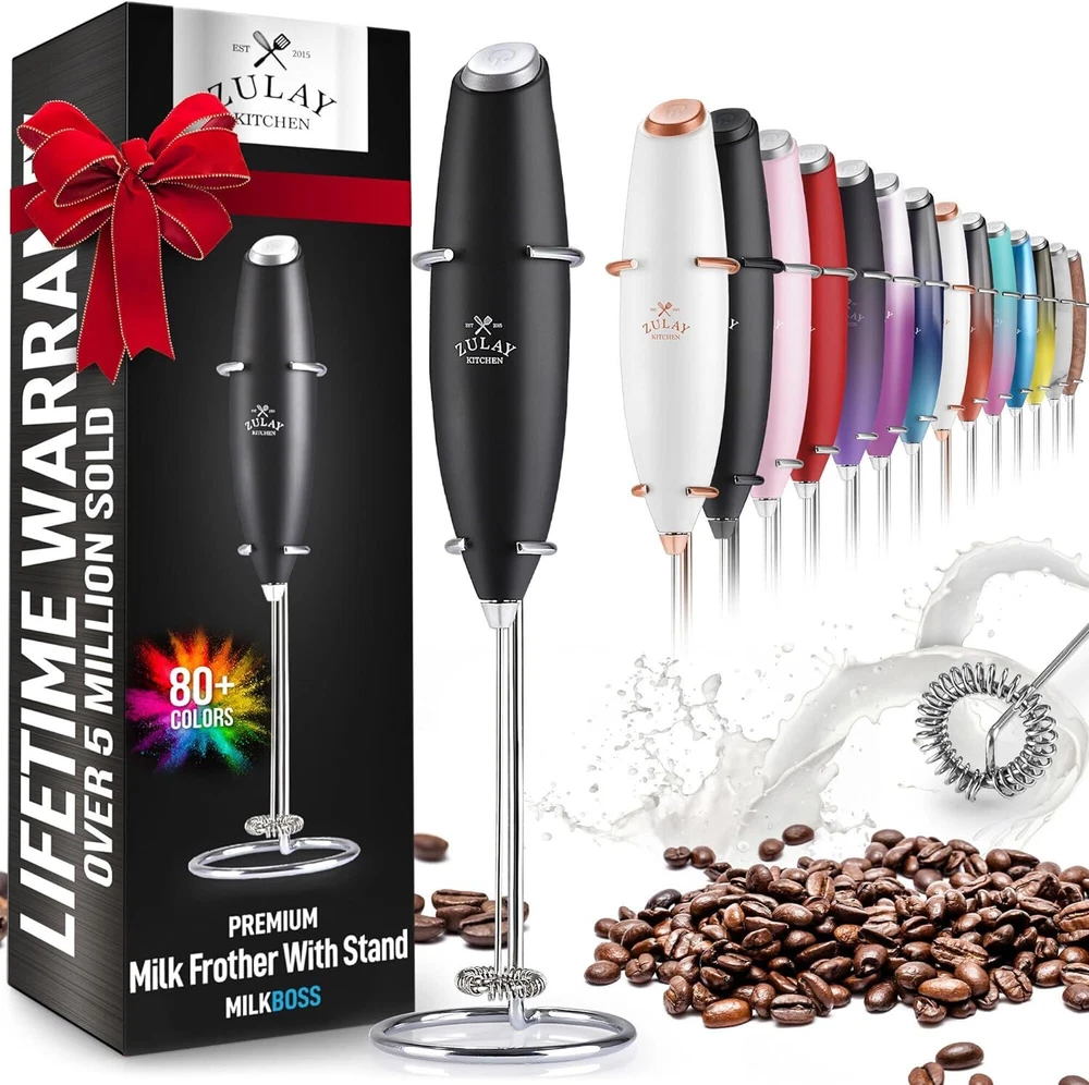 Milk Frother Handheld Foam Maker for Lattes -  Drink Mixer for Coffee Cappuccino
