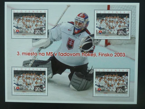 SLOVAKIA, 2003 Hockey Championships minisheet of 4, VF, MNH, #432