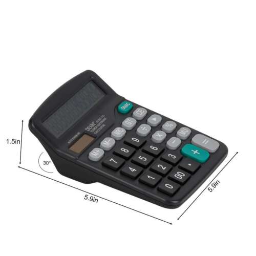 Desktop Calculator 12 Digit Display Battery Solar Basic Big Button Business Home - Picture 3 of 12