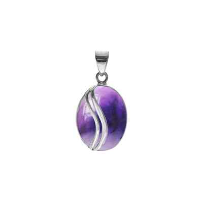 Kali Oval Amethyst Anhänger 925 Silber Kette Alle Längen