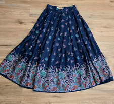 VTG Liz Claiborne size 8 Pleated Paisley Skirt Maxi A-line Long