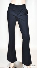 Nwt 178 Tahari TERRY Stretch Cotton Wide Leg Pants Trousers Navy Blue 6