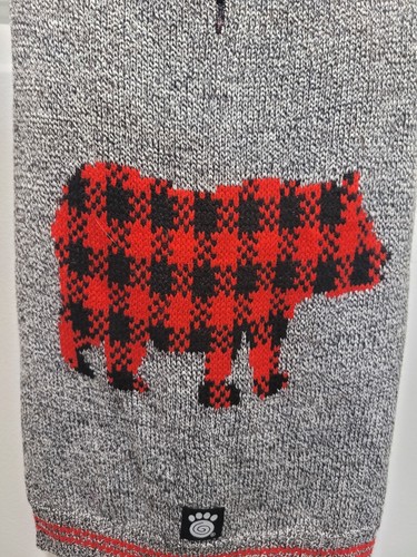 Petrageous Designs Dog Sweater Black Red Checkered Bear Gray MEDIUM - Picture 4 of 9