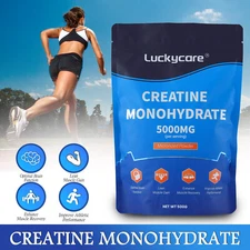 LuckyCare Pure Creatine Monohydrate 500 Gram Powder Vegan Friendly, Bodybuilding