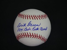 DICK GREEN SIGNED OMLB BASEBALL WITH 