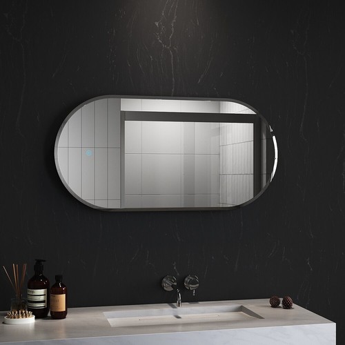 Oval LED Wall Mirror Touch Anti-Fog Makeup Decor Bathroom Vanity 900x450mm - Picture 4 of 11