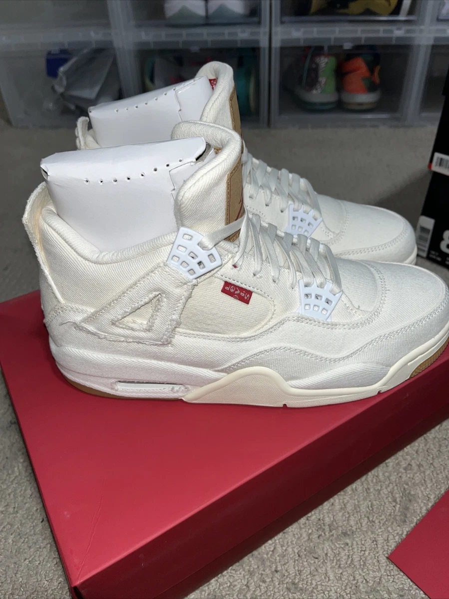 Size 8 - Jordan 4 Retro x Levi's White Denim 2018 With Levi Tag