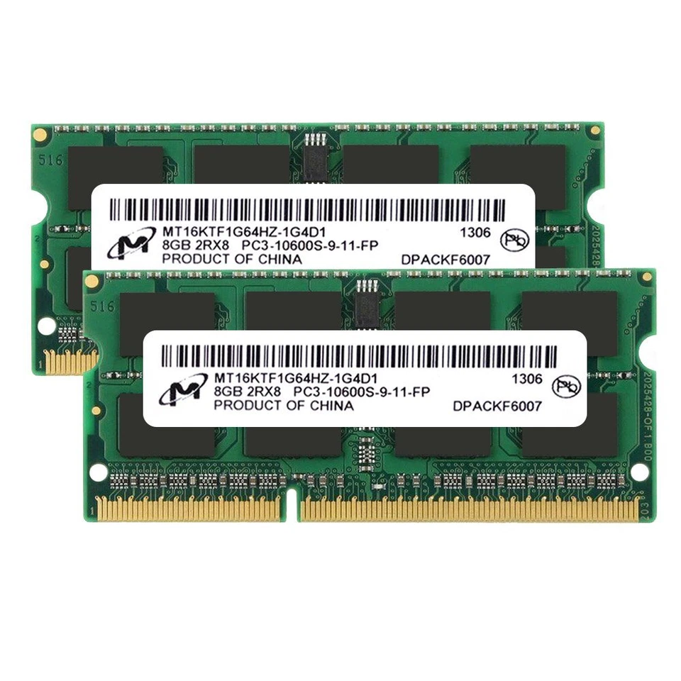 Micron 16GB 8GB 4GB PC3-10600S DDR3 1333MHz 204Pin SODIMM Laptop Memory RAM LOT - Image 3 of 4
