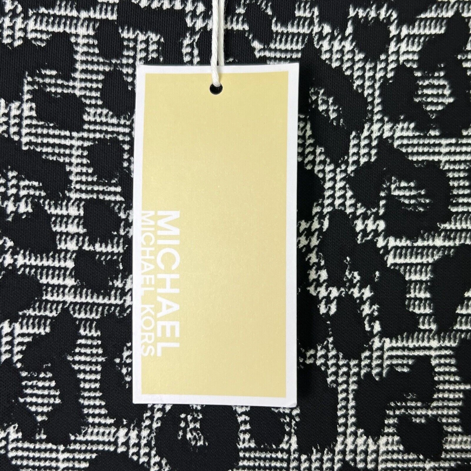 Abito Michael Michael Kors nero e grigio stampa animalier manica lunga tubino taglia S