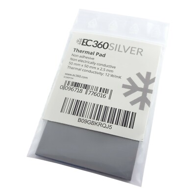 EC360  SILVER 12W/mK Wärmeleitpad (50 x 50 x 2,5 mm) I ThermalPad GPU RAM CPU