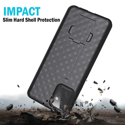 Black Hard Case Stand and Belt Clip Holster for Motorola Moto G Power 5G (2023) - Picture 5 of 8