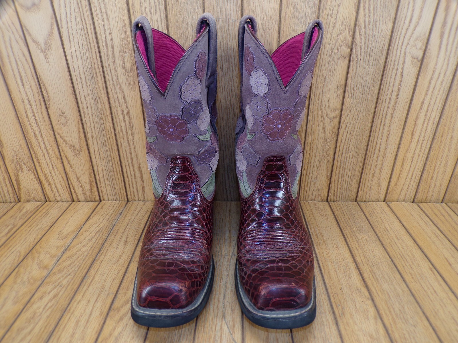 ARIAT LADIES DOLL BABY FLORAL ROSE WESTERN COWGIRL BOOTS 9B STYLE 16263