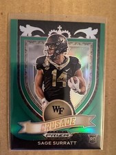 2021 Panini Prizm Draft Picks Sage Surratt Crusade Green Prizm #177