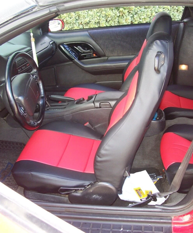 for 1972-2002 CHEVY CAMARO S.LEATHER CUSTOM FIT 2 FRONT SEAT COVERS 13 COLORS - Image 3 of 4