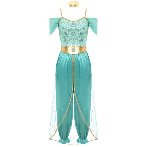 Women's Arabian Princess Costume Sequins Romper Jumpsuit Belly Dancewear AU - Picture 14 of 38