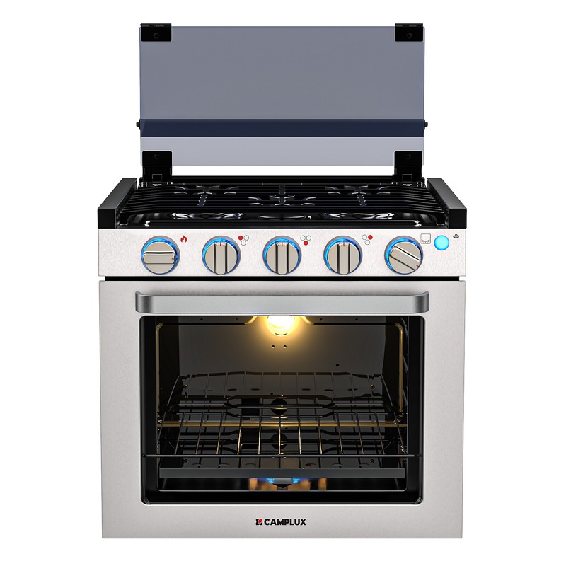 CAMPLUX 21" RV Propane Stove Electronic Igniter 1.8 cu ft Oven 3 Burners Cooktop
