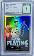 2020 PANINI HOOPS NOW PLAYING TYRESE HALIBURTON HOLO ROOKIE #SS-21 CSG 9 MINT