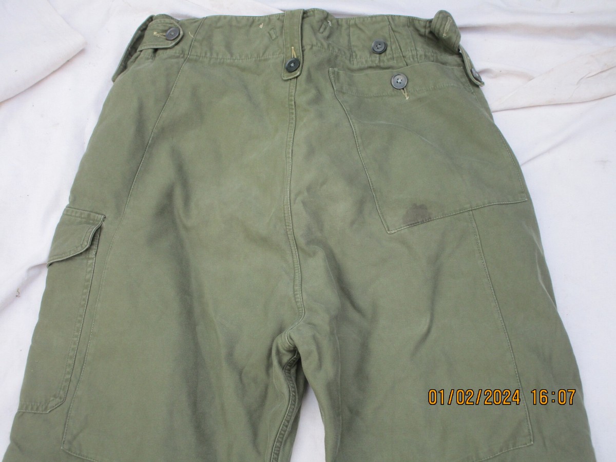 Pantalon Combat Vintage Modèle 1960 British Army - Taille 4, Longueur 82cm - Occasion Très Bon état