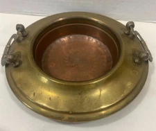 Brass ashtray/tray  Italy 1.5x7.5"  dia handles