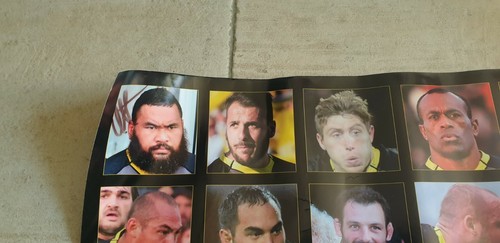 RUGBY POSTER STADE ROCHELAIS SAISON 2015 7 AUTOGRAPHES IUNI SAZY AUTHENTIQUE - Imagen 4 de 4