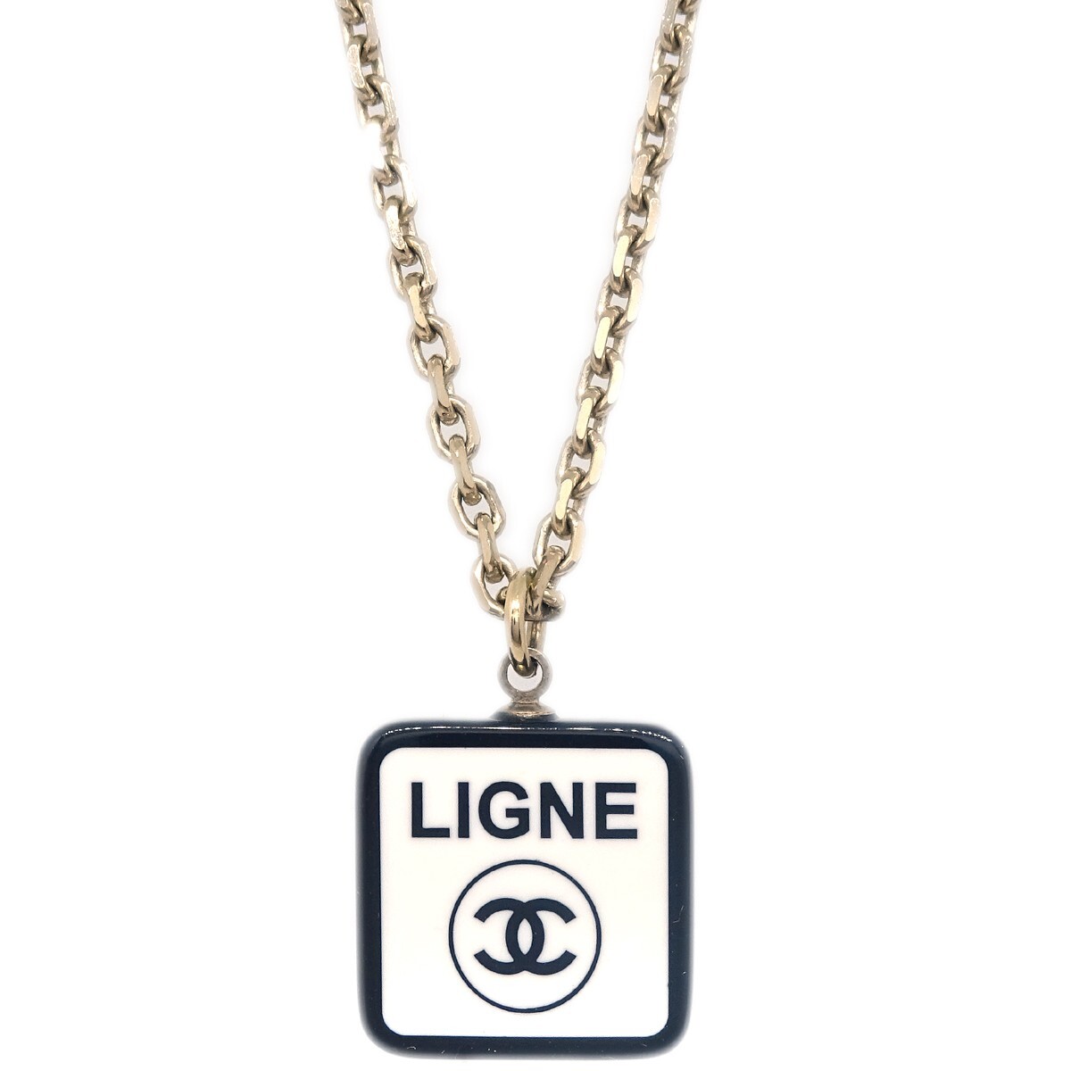 Chanel No5 Ligne Chain Necklace Pendant Gold White 06C 133908 | eBay