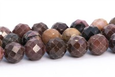 6MM Genuine Natural Pink Brown Rhodonite Beads Grade A Faceted Round Loose Beads