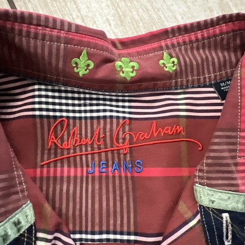 Robert Graham Jeans Men’s Size Medium Plaid Button Shirt Long Sleeve - Picture 5 of 10