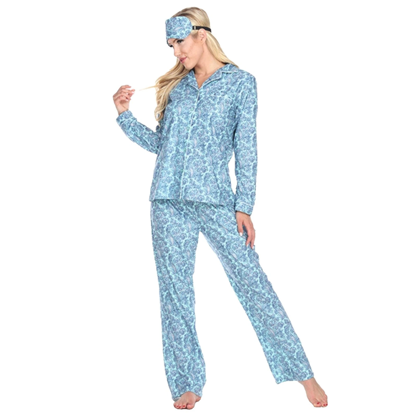 Pijamas y batas blanco Paisley Poliéster para Mujeres