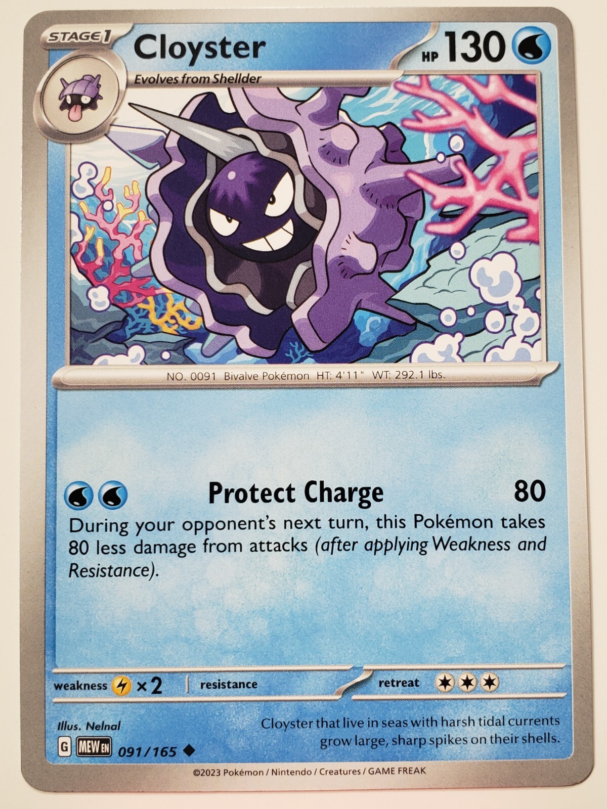 Cloyster 091/165 NM / M - 151 Scarlet Violet Pokemon Card $2 Combined Shipping