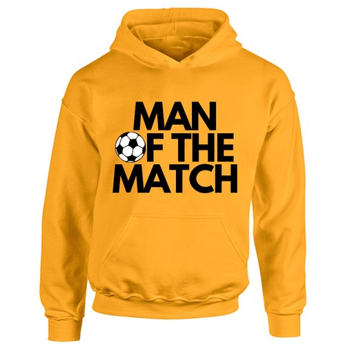 Kids Man Of The Match Football Hoodie - Best Player Sports Game Boys Girls Hood - Picture 8 of 13