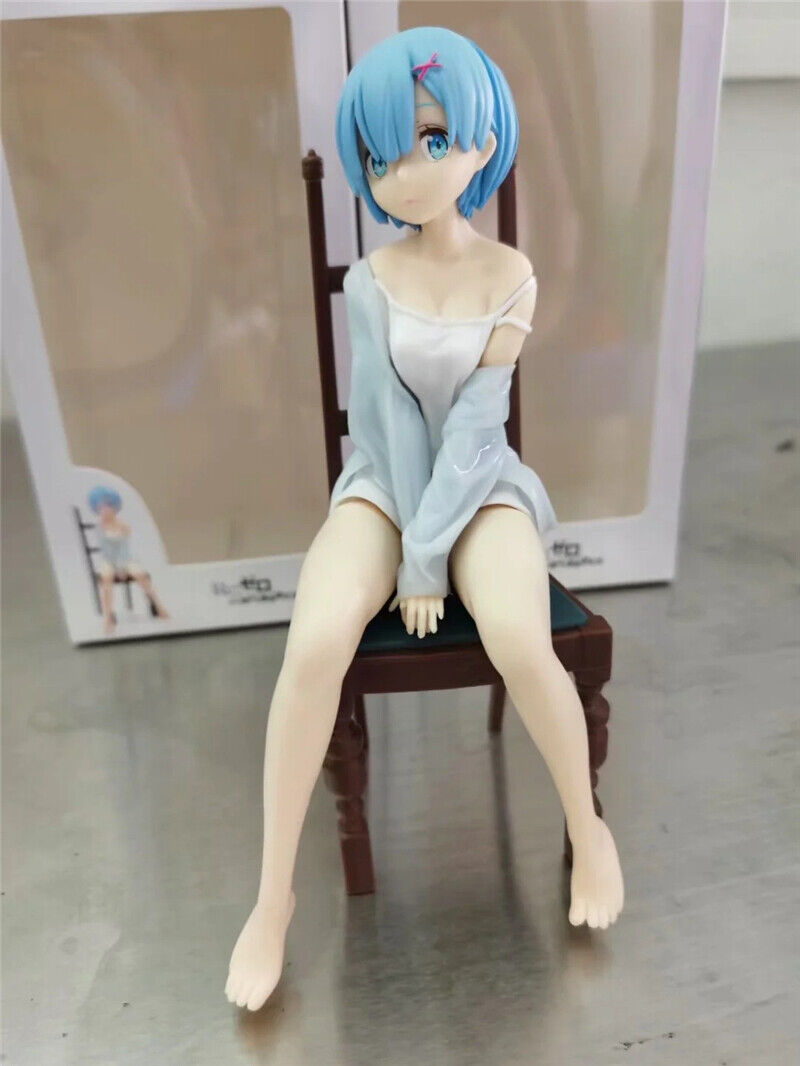 PSMILE Re Zero Starting Life in Another World Rem Pajamas Figure Rem  Limited Edition Anime Figure Rem Ppajamas Chair PVC Figure 16cm