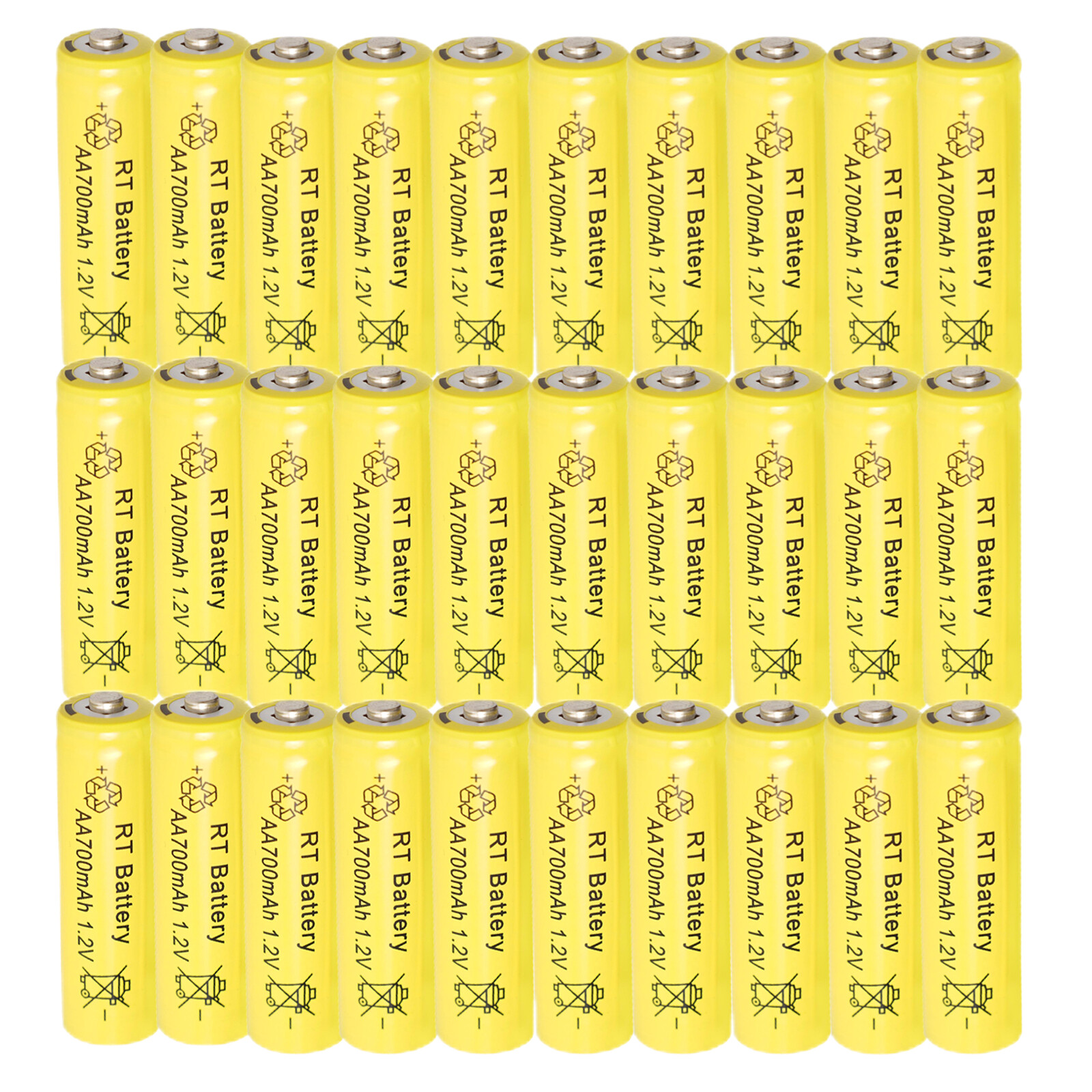 30Pcs AA Ni-MH Rechargeable Battery 1.2v Batteries 700mAh for Garden Solar Light