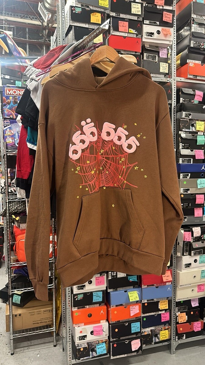 100% authentic Sp5der 555 555 brown spider hoodie Size | eBay
