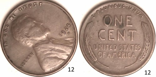 1924 D Lincoln Wheat Cent Rotated Dies - ERROR - Picture 2 of 16