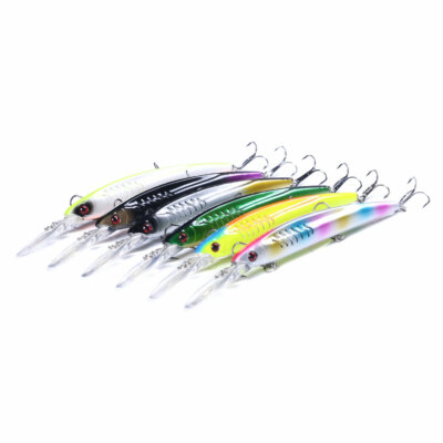 6pcs set 15cm/12.7g Minnow Fishing Lure Crankbait Bass Tackle Hard Bait Wobbler