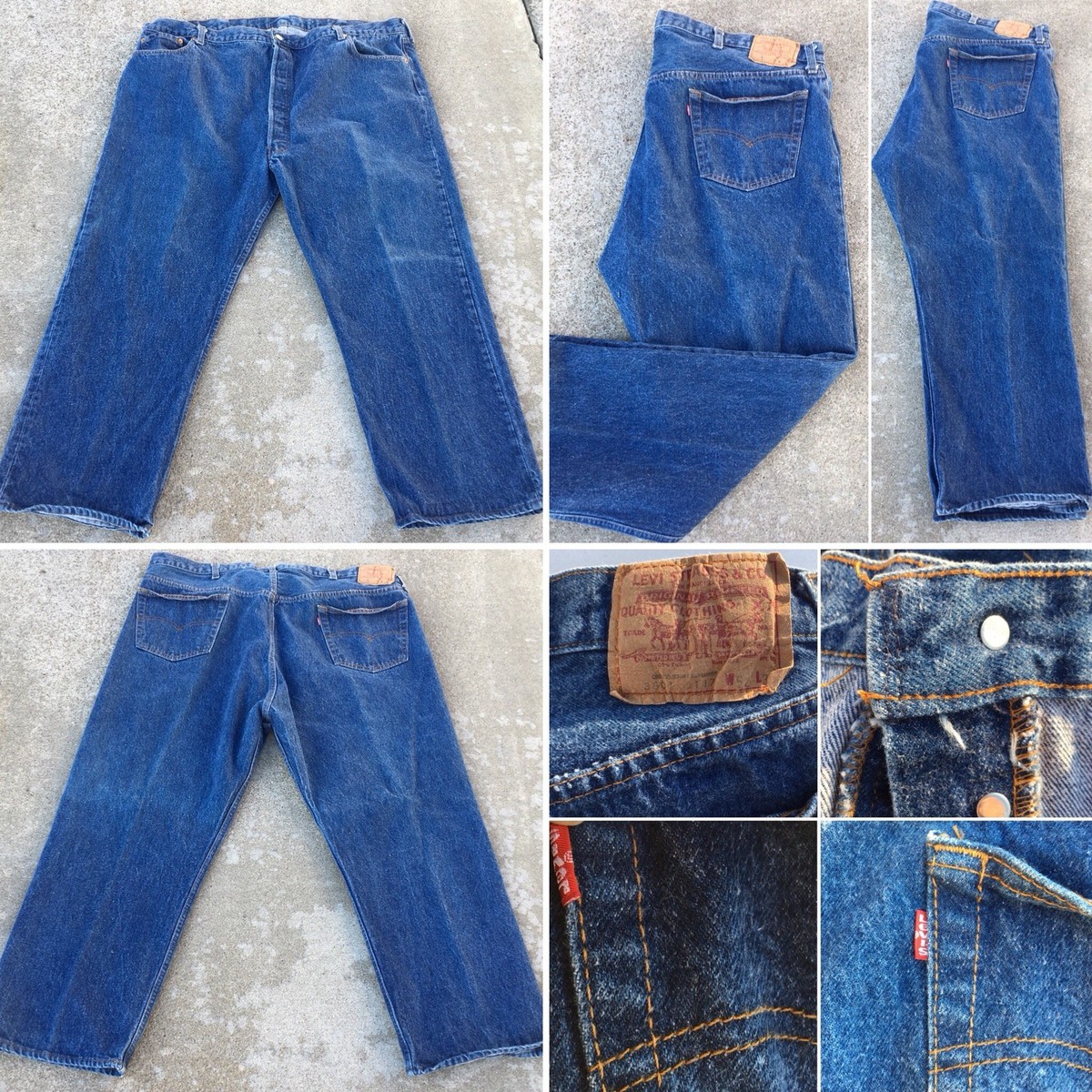 Vintage Levis 501 Jeans Made In USA 52 X 30 Measure 47 X 27.25