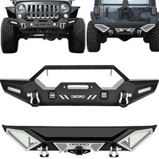 Oedro Front Rear Bumper For 2007-2018 Jeep Wrangler Jk Wwinch Plate Led Light