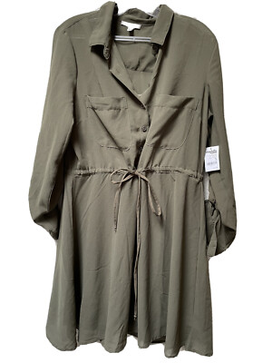 charlotte russe olive green dress Braless Tie Back Tiered Mini Dress Charlotte Russe