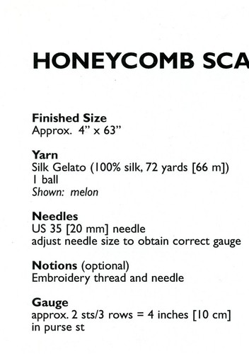 Easy Knitting Pattern - Silk Gelato Honeycomb Scarf - Lantern Moon - Picture 2 of 2