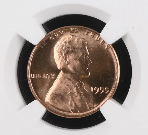 1955 P Lincoln Cent MS67 RD NGC BU UNC Red Wheat Penny NGC Registry NICE!
